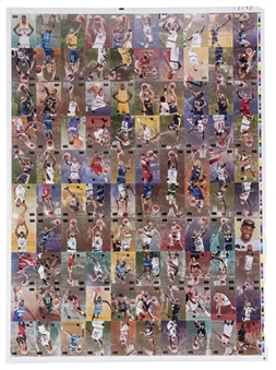 1996/97 Skybox Premium Basketball Uncut Card Sheet (100 Cards) Including Kobe Bryant Rookie Card!